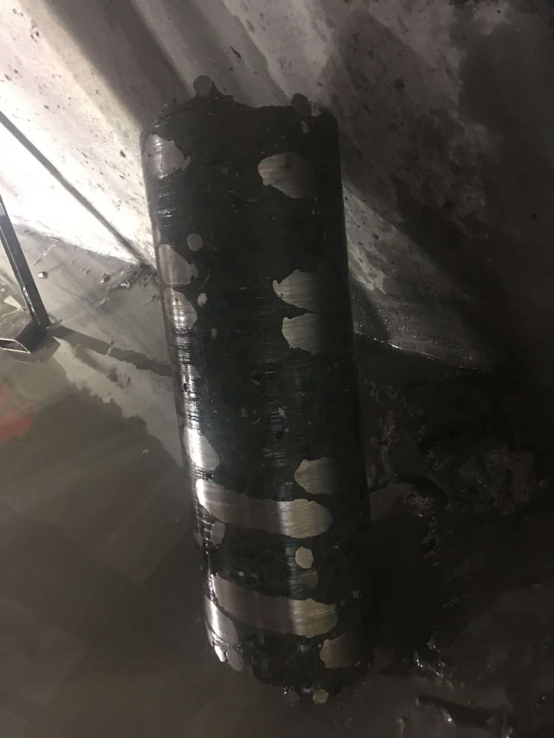 Core drilling heavy steel